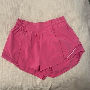 lululemon hotty hot 4 inch shorts in sonic pink only worn a couple times